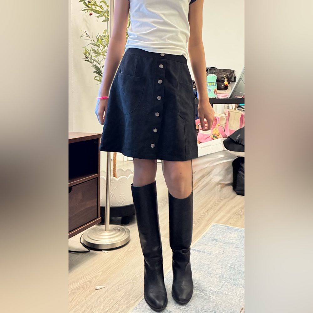 Black Button Skirt